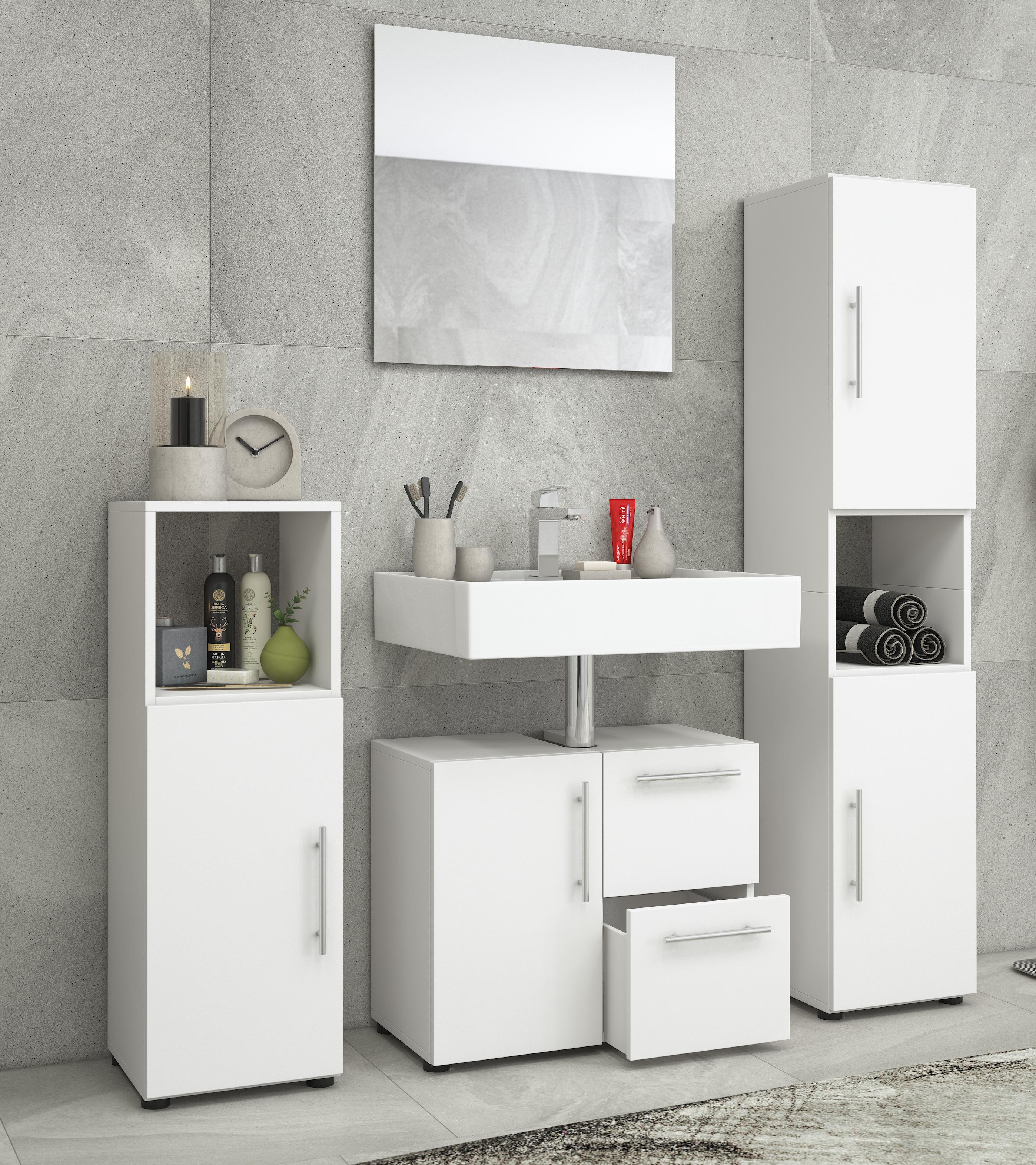 Badezimmer Flandu ca. 120 cm Weiß - Weiß, KONVENTIONELL, Holzwerkstoff (120cm) - MID.YOU