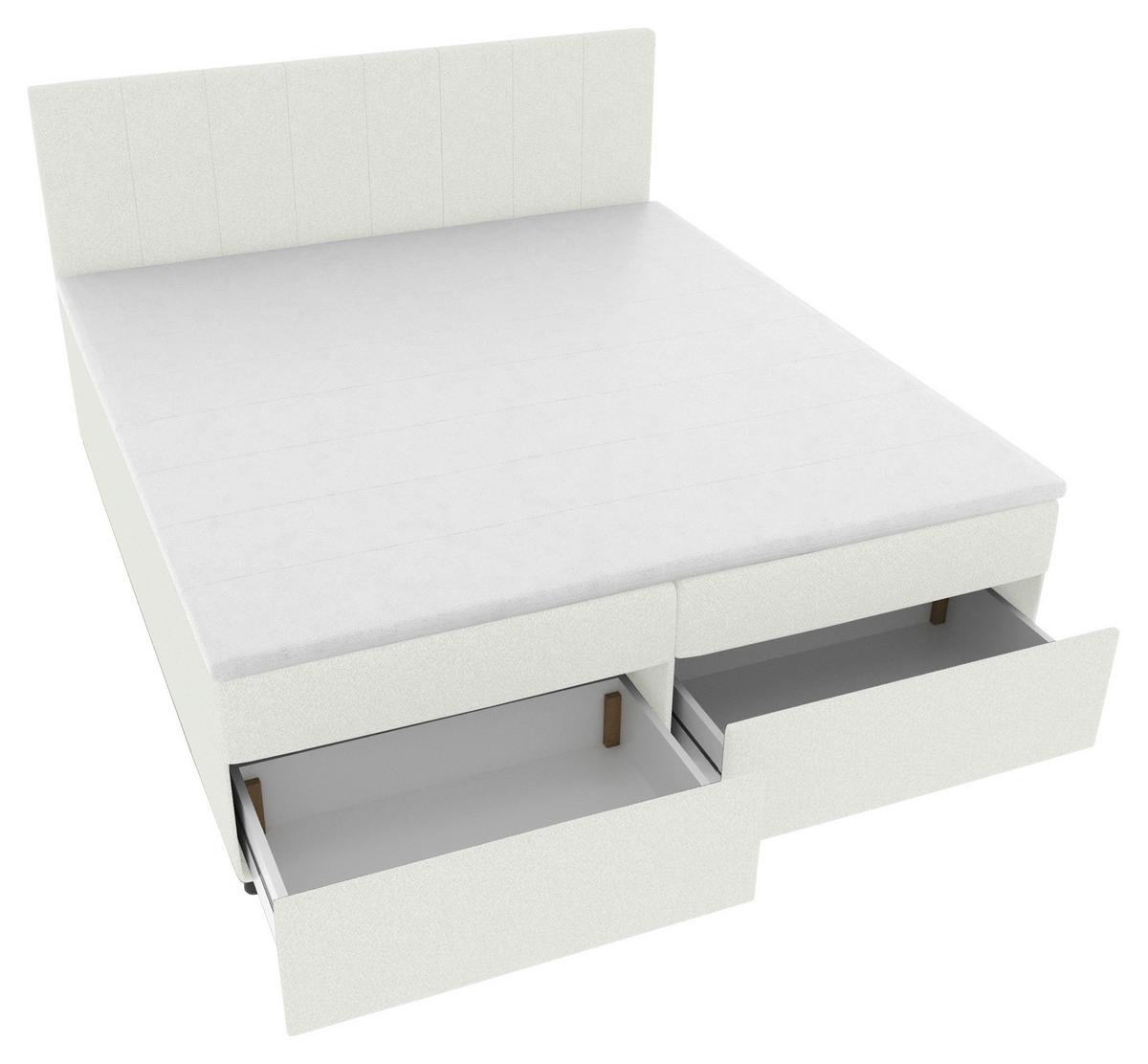 Boxbett Odin Creme ca. 160x200cm - Creme/Schwarz, KONVENTIONELL, Kunststoff/Textil (160/200cm) - Based