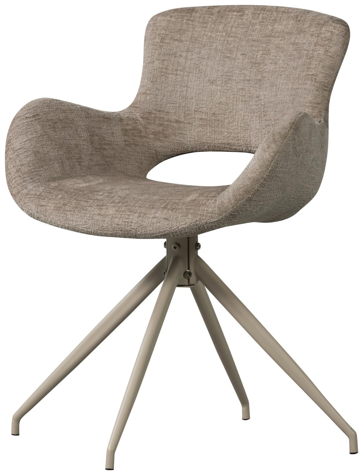 Armlehnstuhl-Set Eliva Sandfarben B: 58cm - Sandfarben, MODERN, Textil/Metall (58/82/58cm) - Livetastic