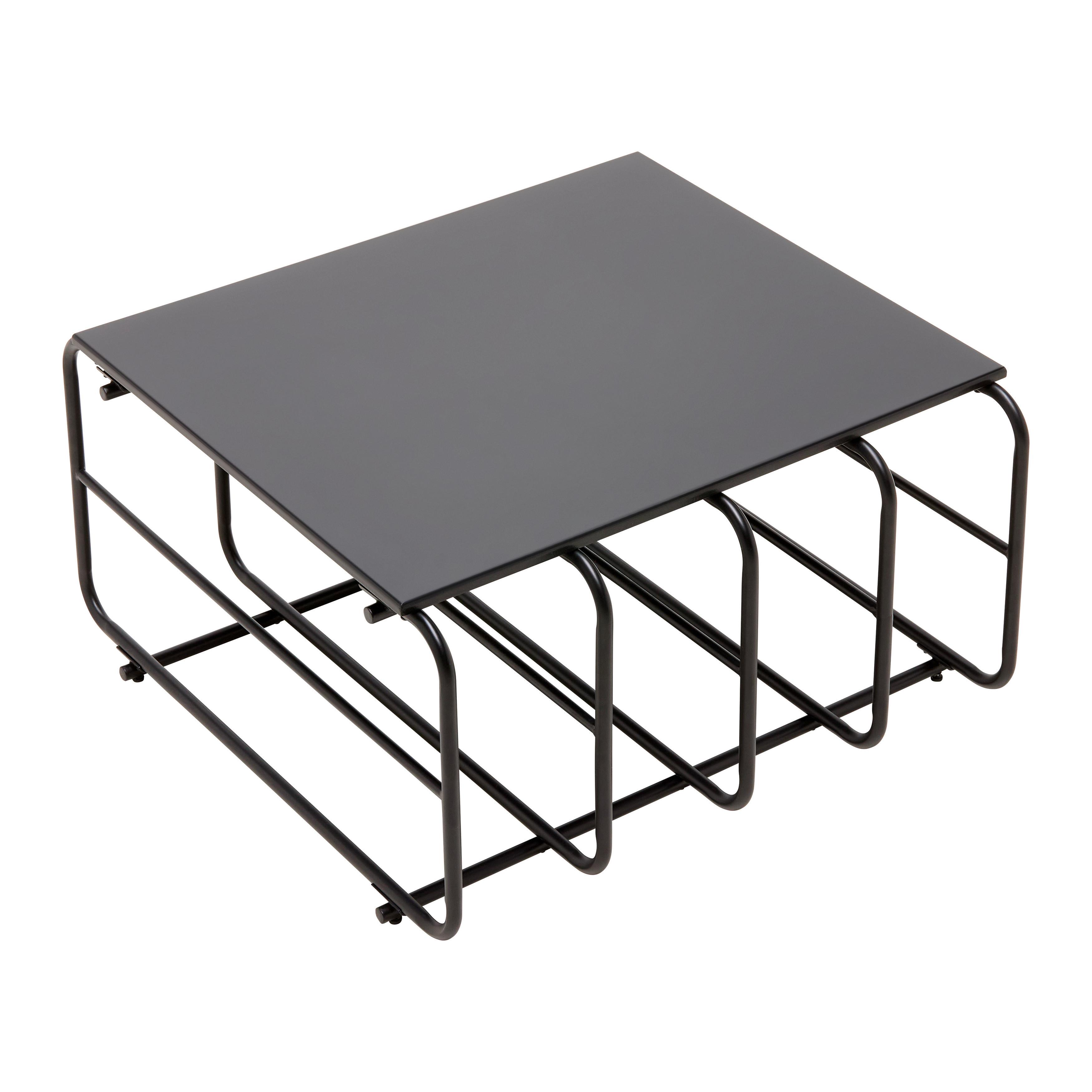 SOFFBORD PIPE - svart, Modern, metall/trämaterial (70/70/38cm) - Mömax