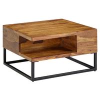 Klubska Miza Wohnling - črna/barve indijskega rožnega lesa, Moderno, kovina/les (60/60/34,5cm) - MID.YOU