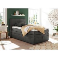 Boxspringbett Tacoma 3 inkl. Topper ca. 120x200cm Anthrazit - Anthrazit, KONVENTIONELL, Kunststoff (120/200cm) - MID.YOU