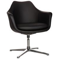 Vrtljivi Stol Artemia, Črna - srebrne barve/črna, Basics, kovina/tekstil (67/85/63cm) - MID.YOU