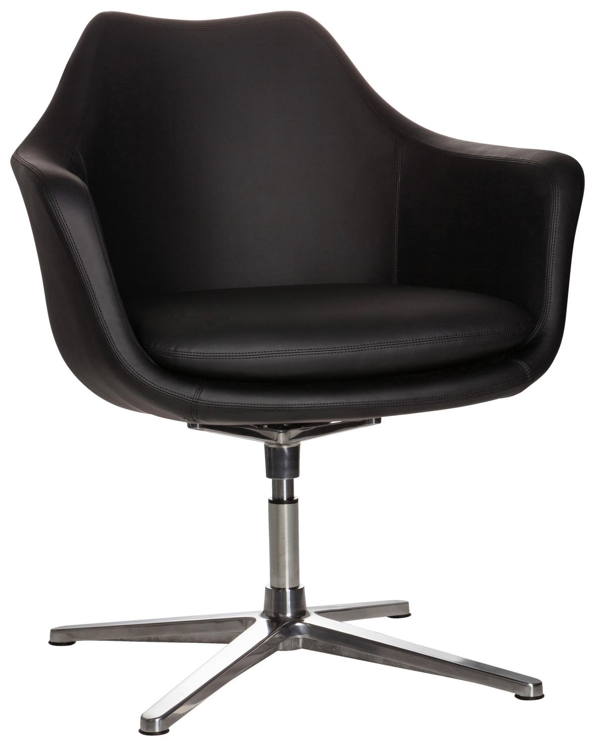 Vrtljivi Stol Artemia, Črna - srebrne barve/črna, Basics, kovina/tekstil (67/85/63cm) - MID.YOU