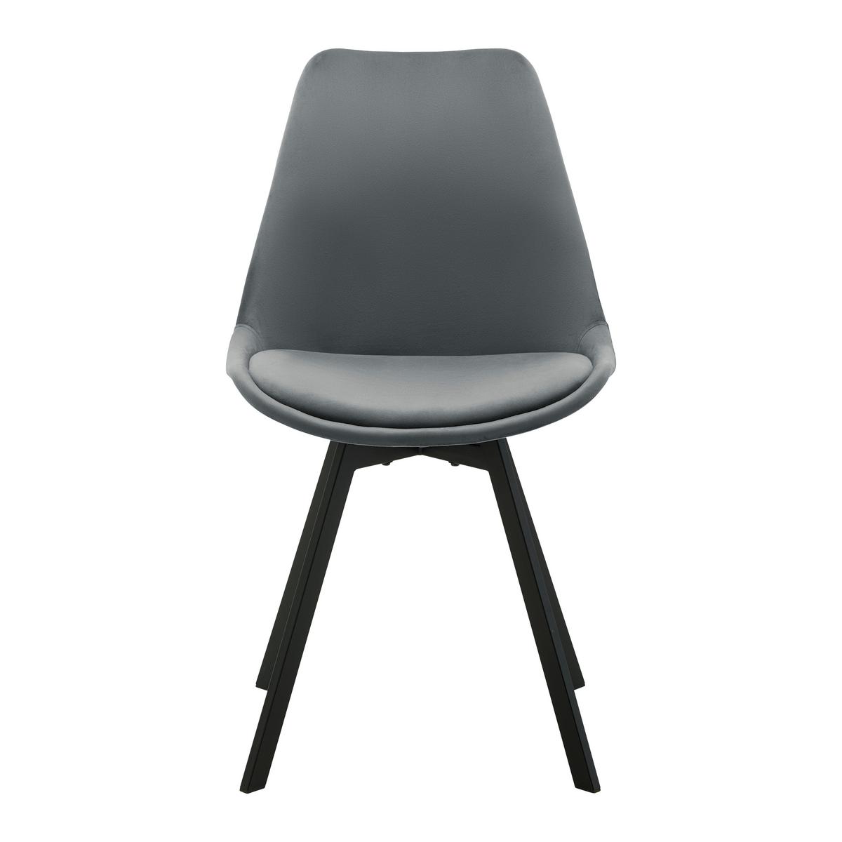 KRZESŁO MIA - ciemnoszary/czarny, Modern, metal/tkanina (45/84/55cm) - Bessagi Home