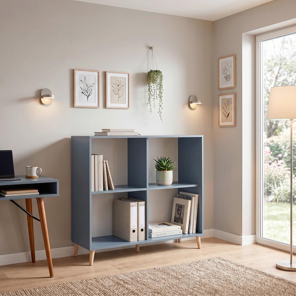 Aktenregal Serie 500 Blau ca. 100,1x92,6x41cm - Blau, MODERN, Holz/Holzwerkstoff (100,1/92,6/41cm) - MID.YOU