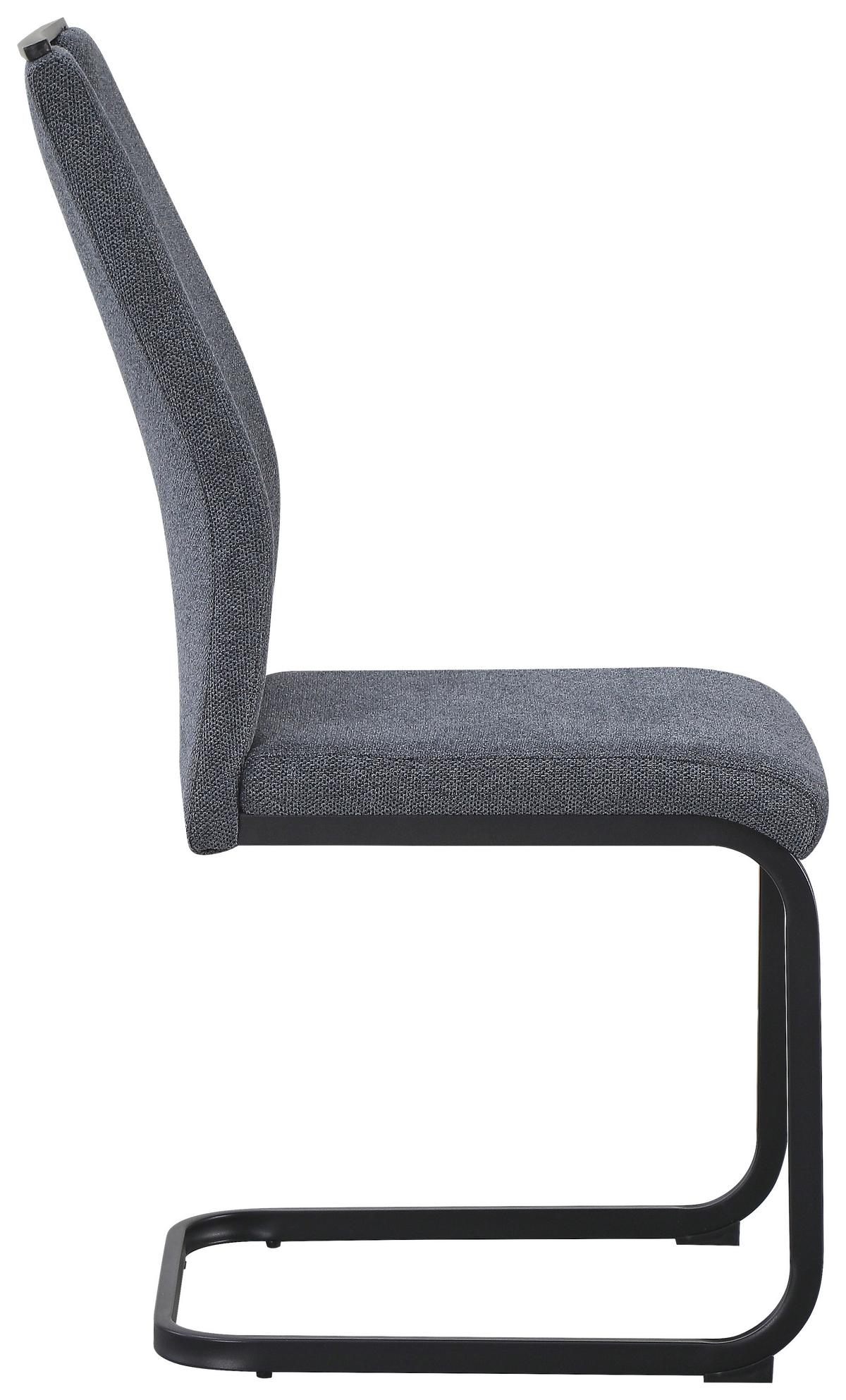 Schwingstuhl Mel Grau/Schwarz - Schwarz/Grau, Basics, Textil/Metall (58/98/43cm) - Based