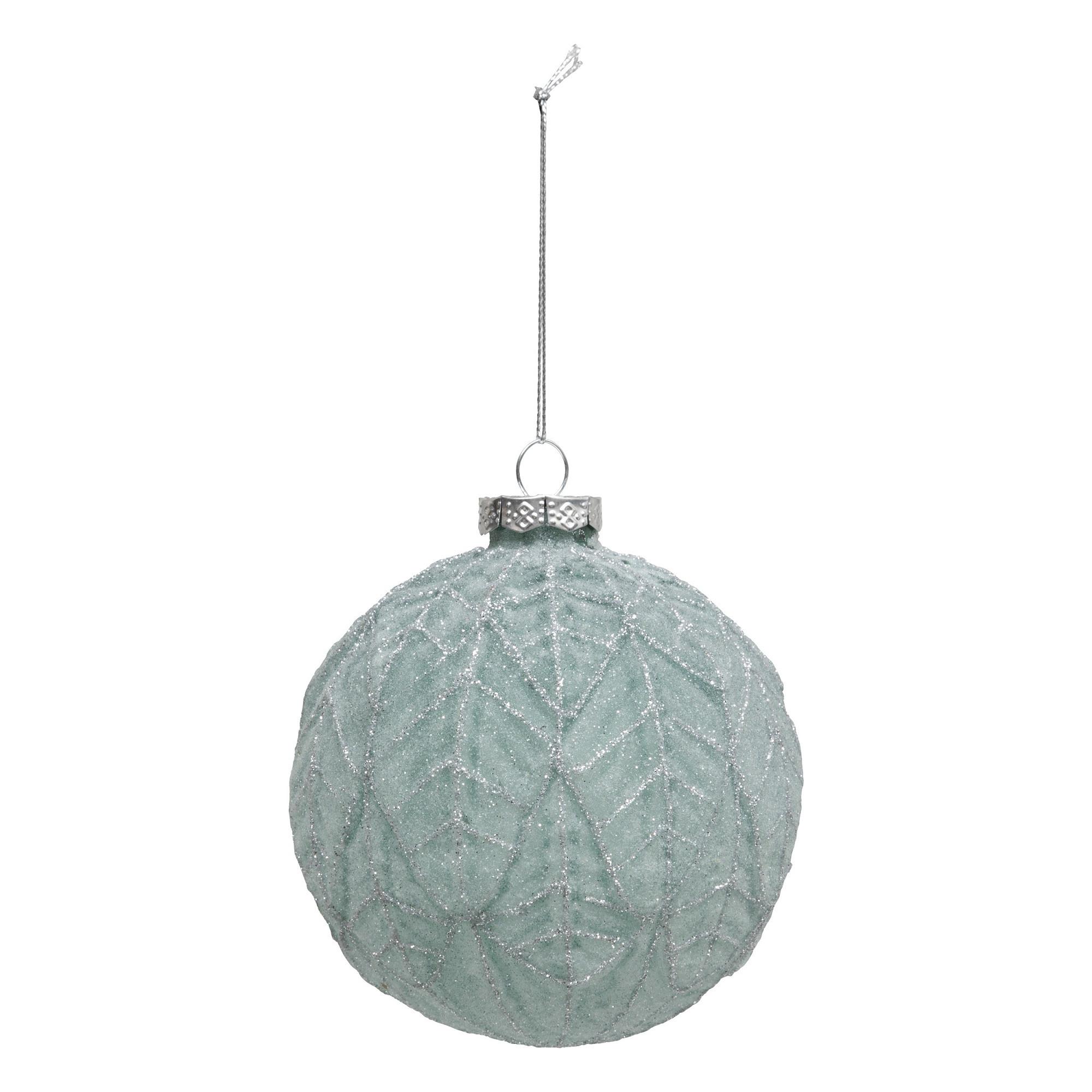 Staklena Kuglica Za Bor Frosted 10cm - pastelno zelena, Moderno, staklo (10cm)
