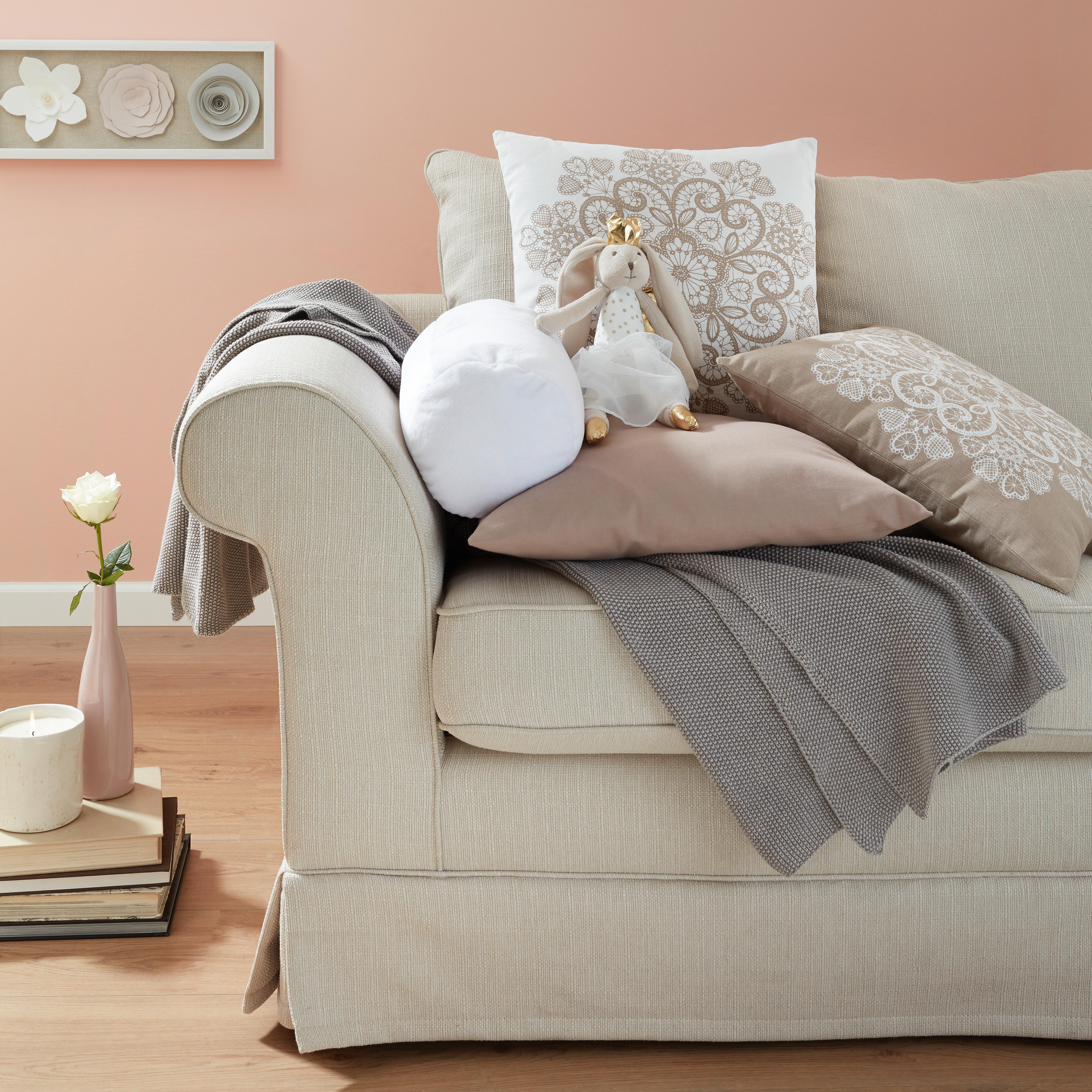 Plüschtier Angelina in Weiss/Gold ca. 36cm - Weiss, Textil (36cm) - Modern Living