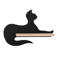 Dječja Zidna Svjetiljka Cat - crna, Basics, drvni materijal/drvo (36/12/26cm)