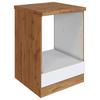 Herdumbauschrank Florenz ca. 60 cm Weiß mit Arbeitsplatte - Eiche Wotan/Weiß, Design, Holzwerkstoff (60/86/60cm) - Held