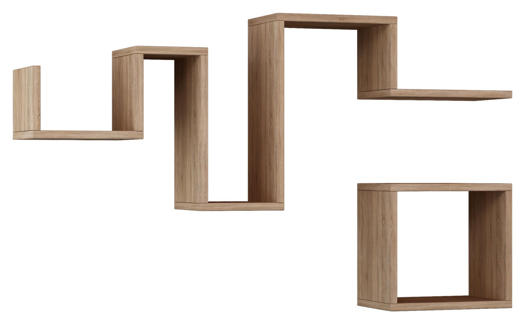 WANDBOARD FOLLOW REGAL - Eichefarben, Design, Holzwerkstoff (116/45/20cm) - Livetastic