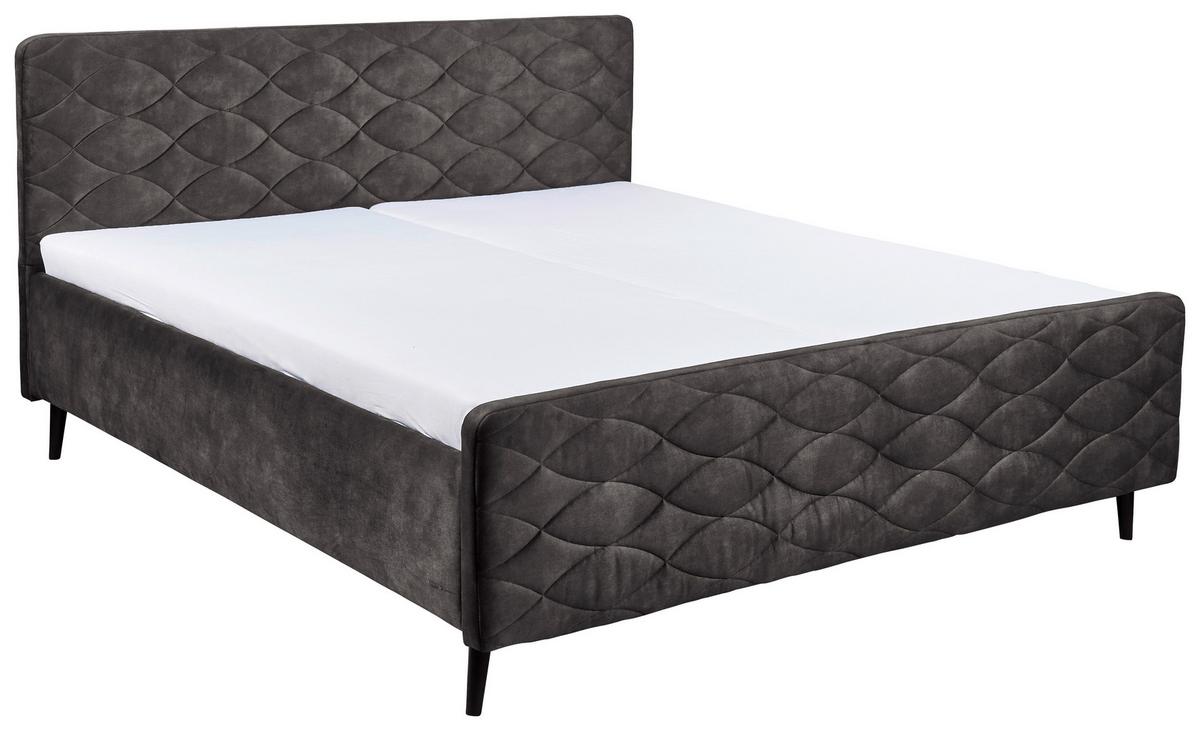 Polsterbett Mario A ca. 180x200 cm Dunkelgrau - Dunkelgrau, Basics, Holz/Holzwerkstoff (180/200cm) - MID.YOU