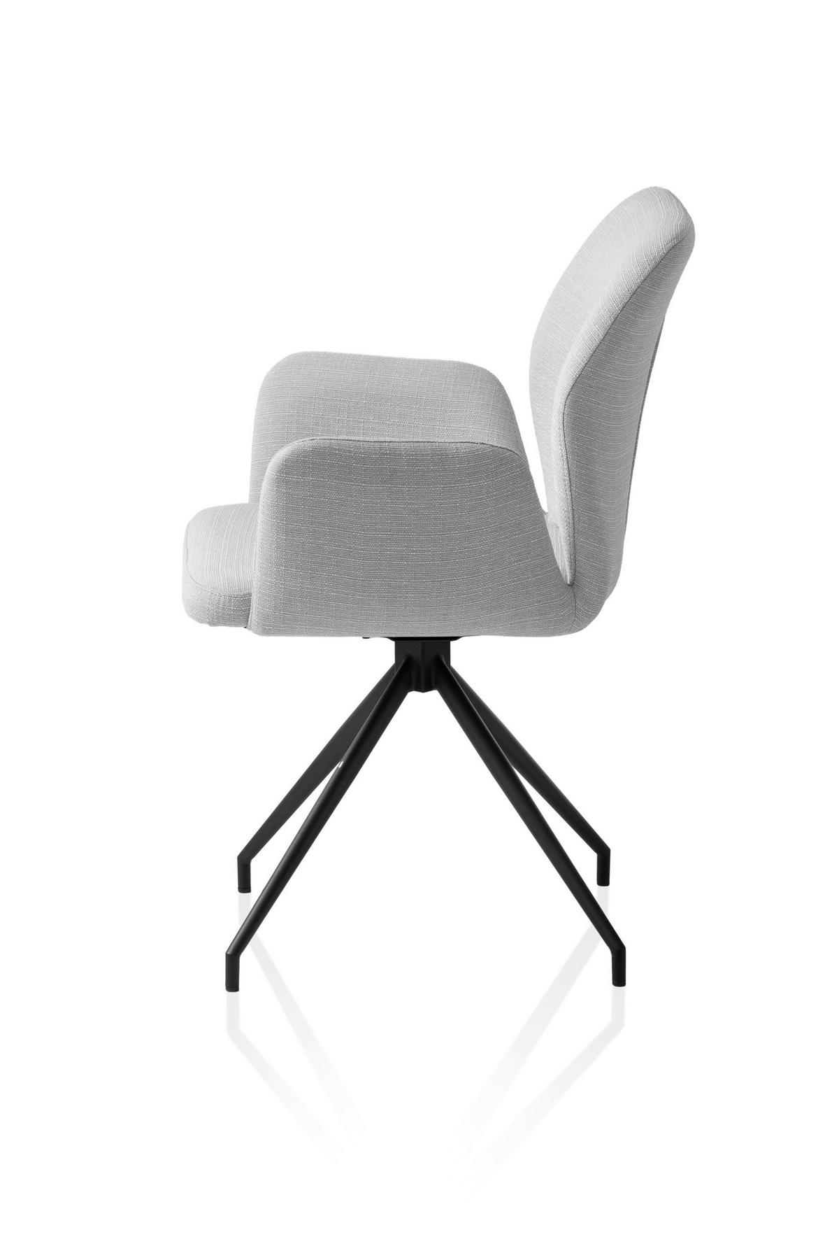 Naslanjač Hilda, Svetlo Siva, Vrtljiv - črna/svetlo siva, Moderno, kovina/tekstil (59/88/58cm) - Livetastic