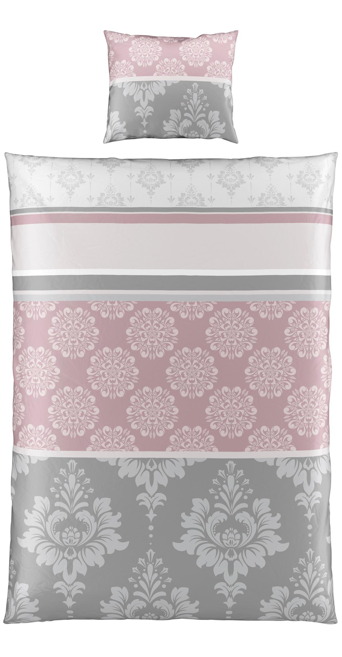 BETTWÄSCHESET YVONNE - Rosa, Konventionell, Textil (160/210cm) - Modern Living
