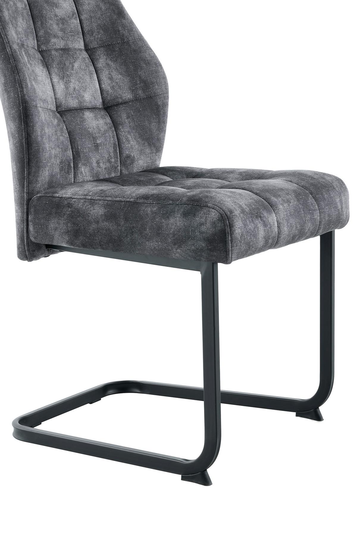 Stolica Emilia - crna/antracit, Konvencionalno, metal/tekstil (43/95/61cm) - Premium Living