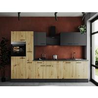 Kuhinjski Blok Z Aparati Oliver, 310cm - siva/črna, Design, kovina/leseni material (310cm) - Respekta