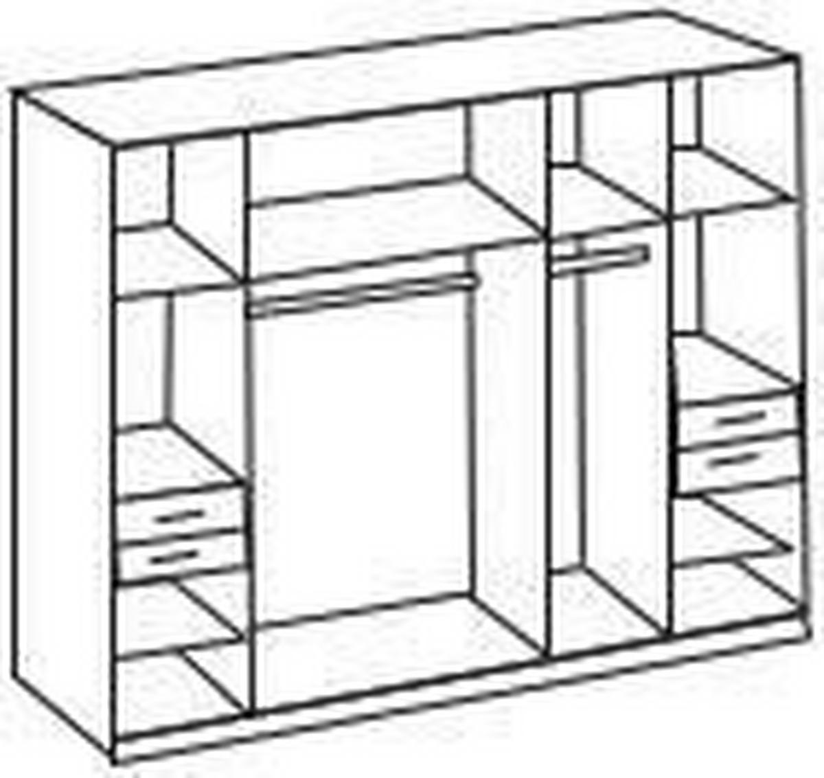 Ormar S Klasičnim Vratima Vegas - bijela/srebrne boje, Basics, drvni materijal (225/208/58cm) - Modern Living