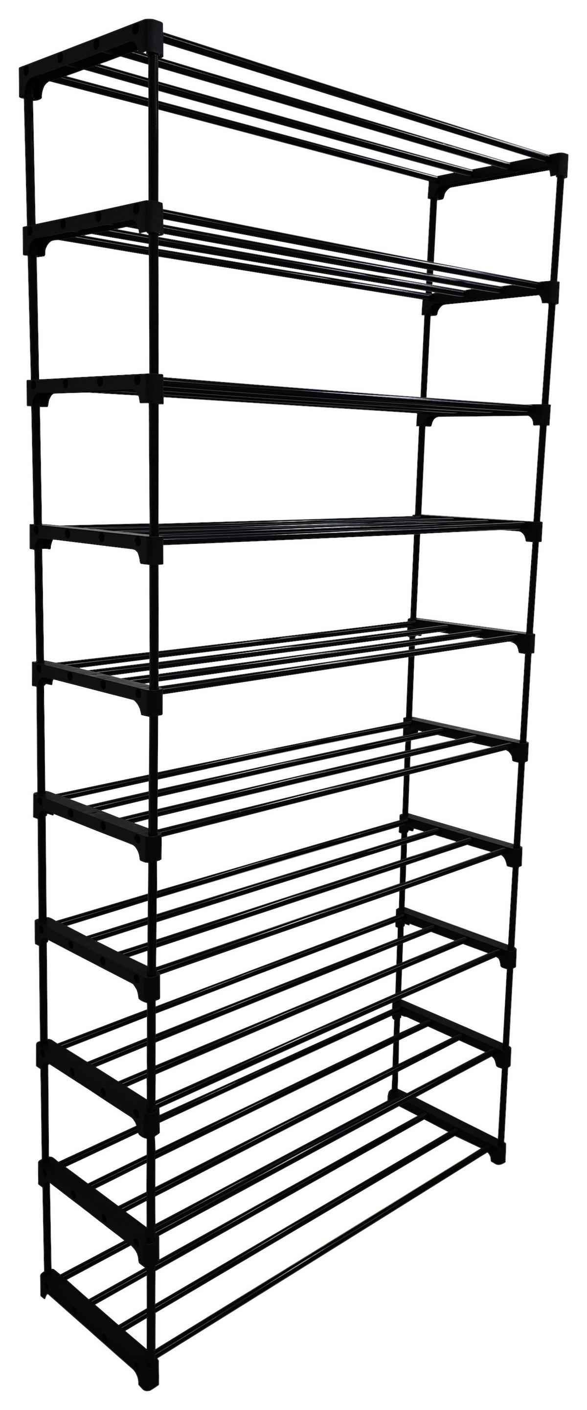 Etajeră încălțăminte GRANDO - negru, Konventionell, plastic/metal (94/194/30cm) - Based