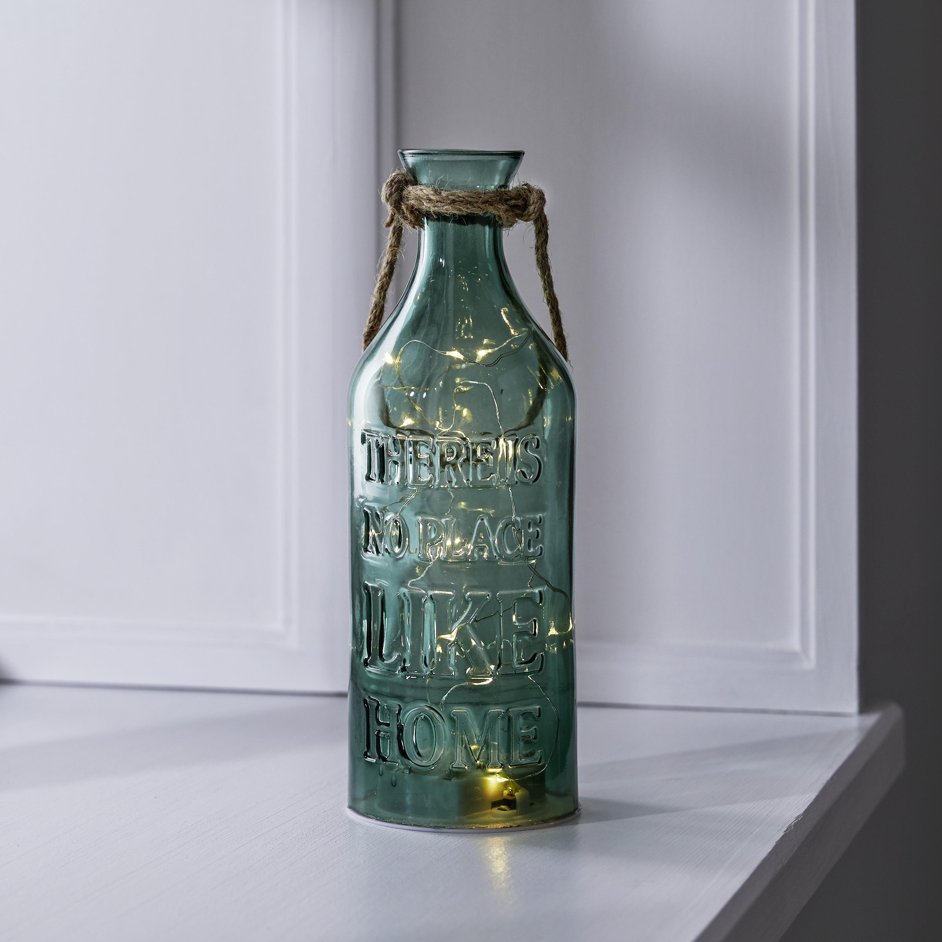 Dekoflasche Largo aus Glas in Grün - Grün, MODERN, Glas (10/28,5cm) - Bessagi Home