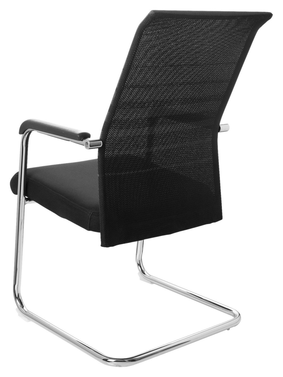 Konferenčni Stol Falcone V, Črna, Siva - barve kroma/siva, Moderno, kovina/tekstil (57/104/55cm) - MID.YOU