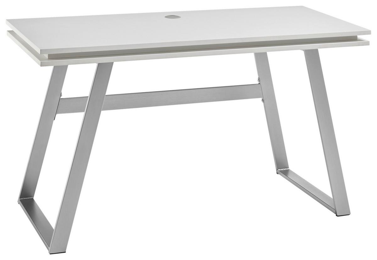 Pisalna Miza Tiflis 1 - barve nerjavečega jekla/bela, Moderno, kovina/leseni material (140/75/60cm) - Mömax