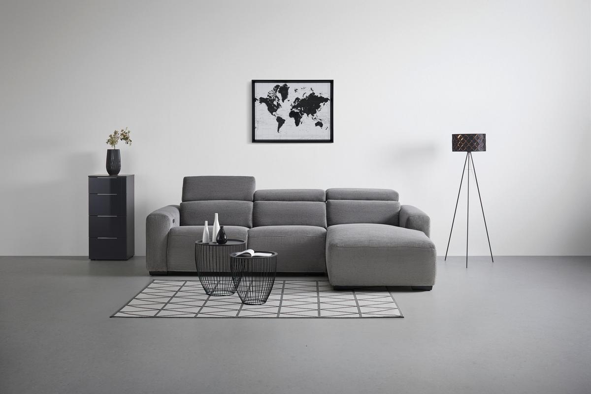 Wohnlandschaft Bondico 272 Anthrazit - Anthrazit/Schwarz, Modern, Holz/Textil (272/75-92/101 / 170cm) - Mömax