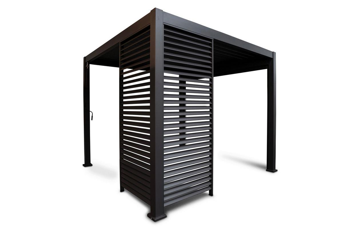 Pergola-Seitenteil Mirador ca. 123x238 cm Alu Anthrazit - Anthrazit, MODERN, Metall (123,5/240/10cm) - Gardenson