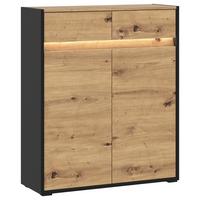 Comodă WELCOME - stejar Artisan/negru, Modern, material pe bază de lemn (88,3/108/38cm) - Modern Living