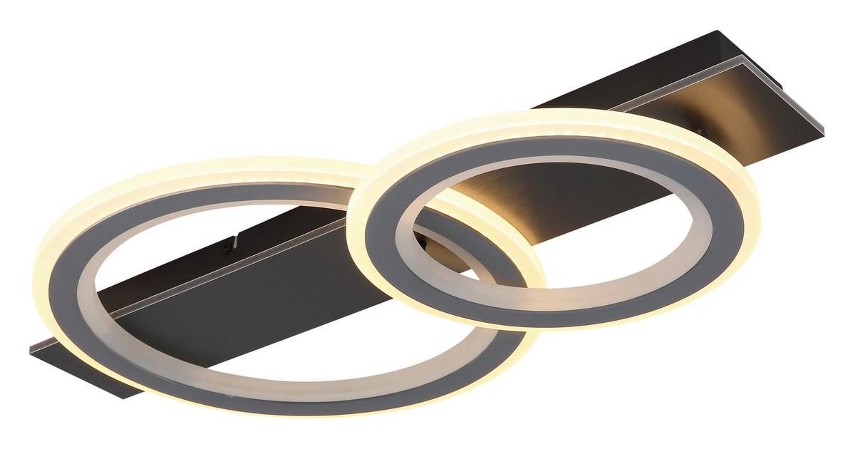 Led Stropna Svjetiljka Jayden - siva/svijetlo siva, Design, metal/plastika (63/37/8cm) - Globo