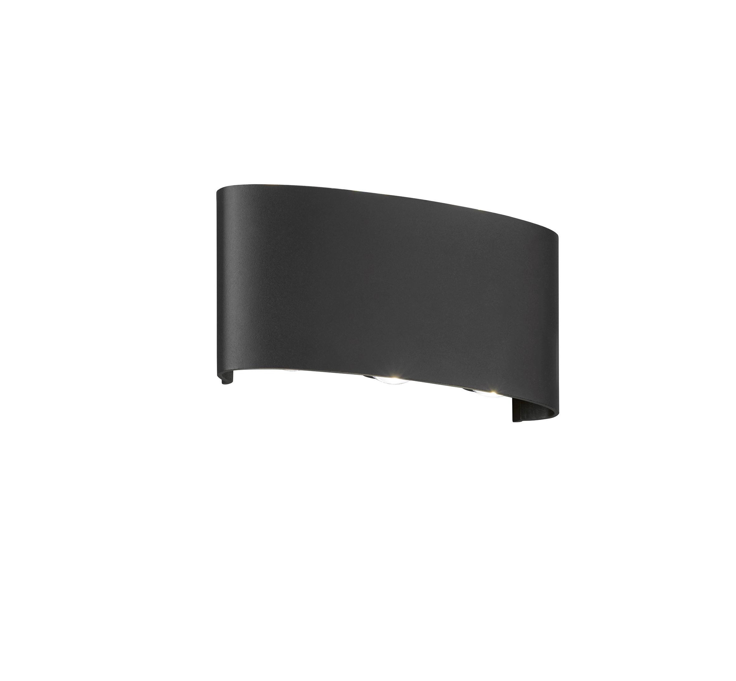 Außenwandleuchte Berlin Schwarz max. 6x0,5 Watt - Schwarz, KONVENTIONELL, Glas/Metall (8/8/17cm) - Fischer & Honsel
