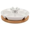 Set de boluri pentru gustări TAPAS OLIVES - alb, Modern, ceramică/lemn (28/28/6cm) - Mömax
