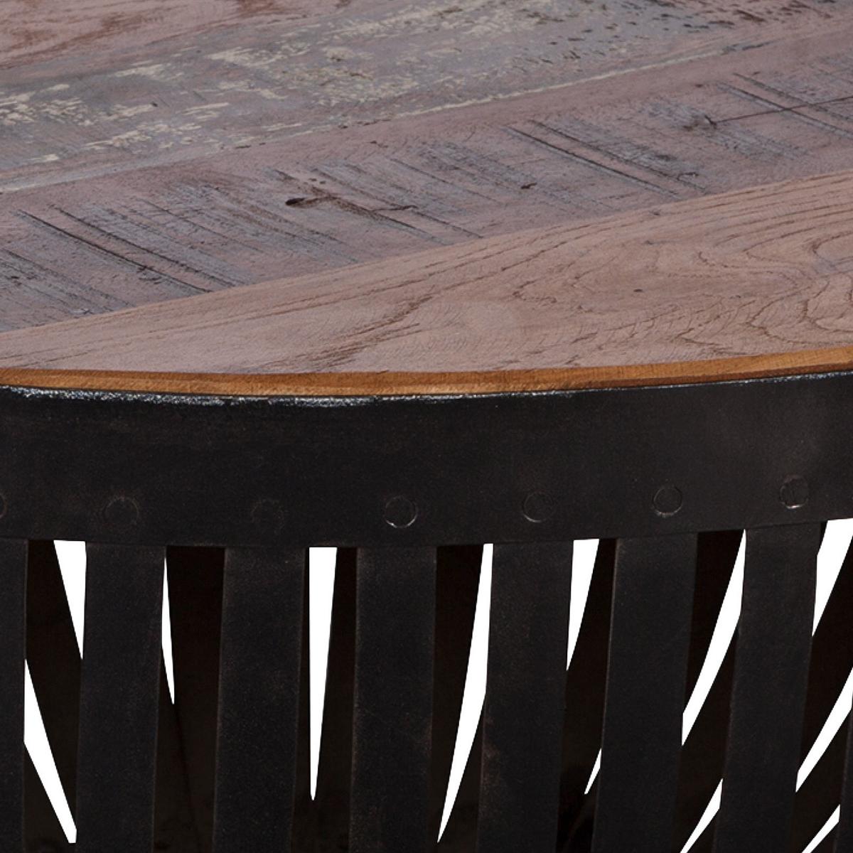 Couchtisch Nisha ca. 70x70 cm,aus Recyclingholz - Schwarz/Braun, Design, Holz/Metall (70/70/33cm) - MID.YOU