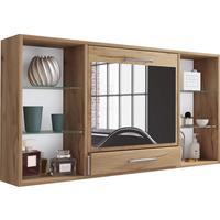 Wandregal Teala ca. 115 cm Honigeiche - Honigeiche/Alufarben, MODERN, Glas/Holzwerkstoff (115cm) - MID.YOU