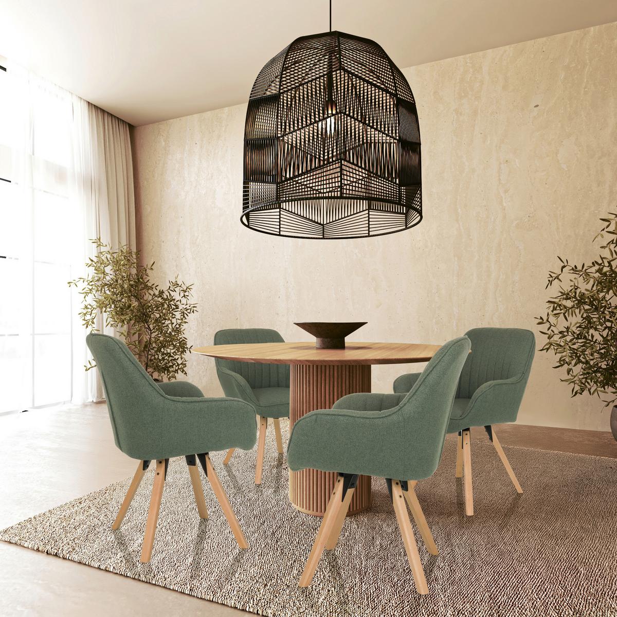Naslanjač Scandi Soft, Metino Siva - metino siva/barve bukve, Moderno, tekstil/les (56/84/62cm) - MID.YOU