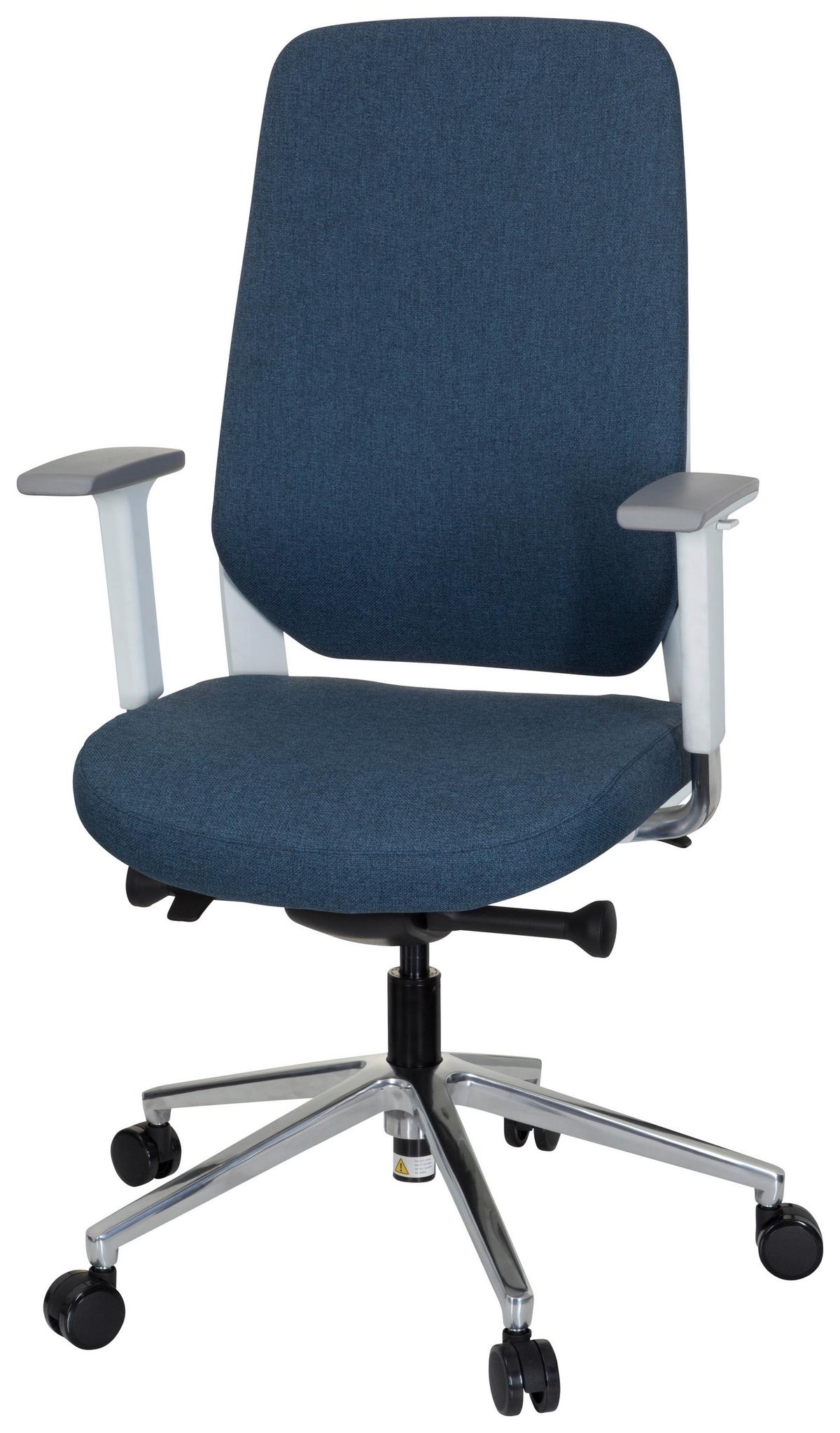 Pisarniški Stol Chiaro T4 White, Modra - modra/bela, Moderno, kovina/umetna masa (56/131/67cm) - MID.YOU