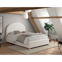 Kinder-/Juniorbett Moon Weiß ca. 140x200 cm Bouclé - Naturfarben/Weiß, ROMANTIK / LANDHAUS, Holz/Textil (140/200cm) - Vipack