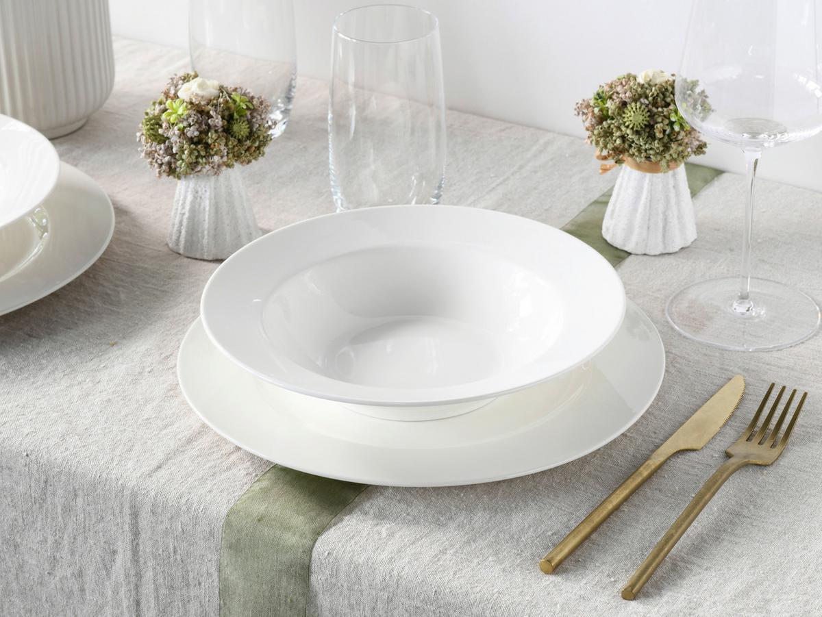 Jedilni Servis Fleur Royal, 12-Delni - krem barve, Basics, keramika - Creatable