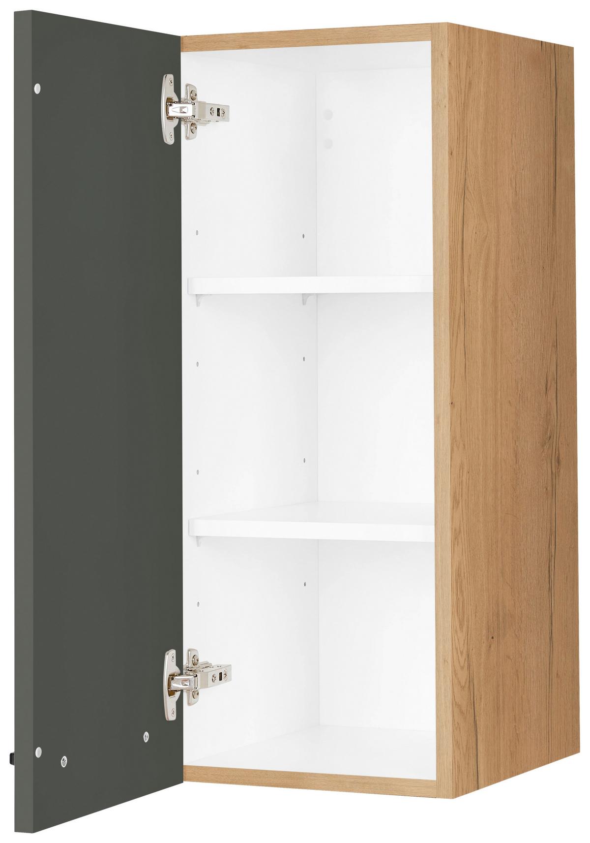 Küchenoberschrank Easytouch Grün - Eichefarben/Schwarz, MODERN, Holzwerkstoff/Metall (30/72/35cm) - Nobilia