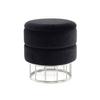 HOCKER Hocker rund in Schwarz - Silberfarben/Schwarz, Basics, Holzwerkstoff/Kunststoff (37,5/41/37,5cm) - Kayoom