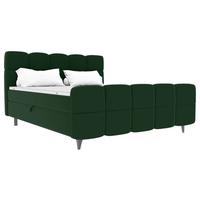 Boxbett Mona Dunkelgrün ca. 160x200cm - Dunkelgrün/Schwarz, KONVENTIONELL, Kunststoff/Textil (160/200cm) - Mömax