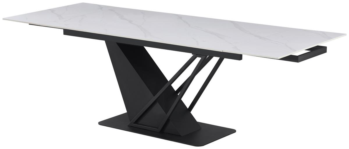 Stol Na Izvlačenje Mirage - bijela/crna, Design, metal/keramika (160-240/76/90cm) - Premium Living