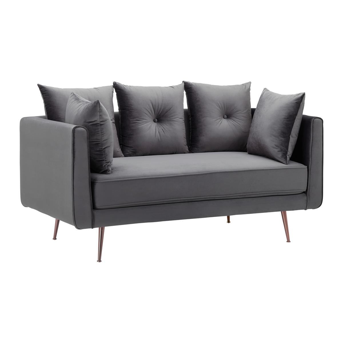 Kétüléses Kanapé Luis - szürke, Modern, textil/fa (155/87/87cm) - Bessagi Home