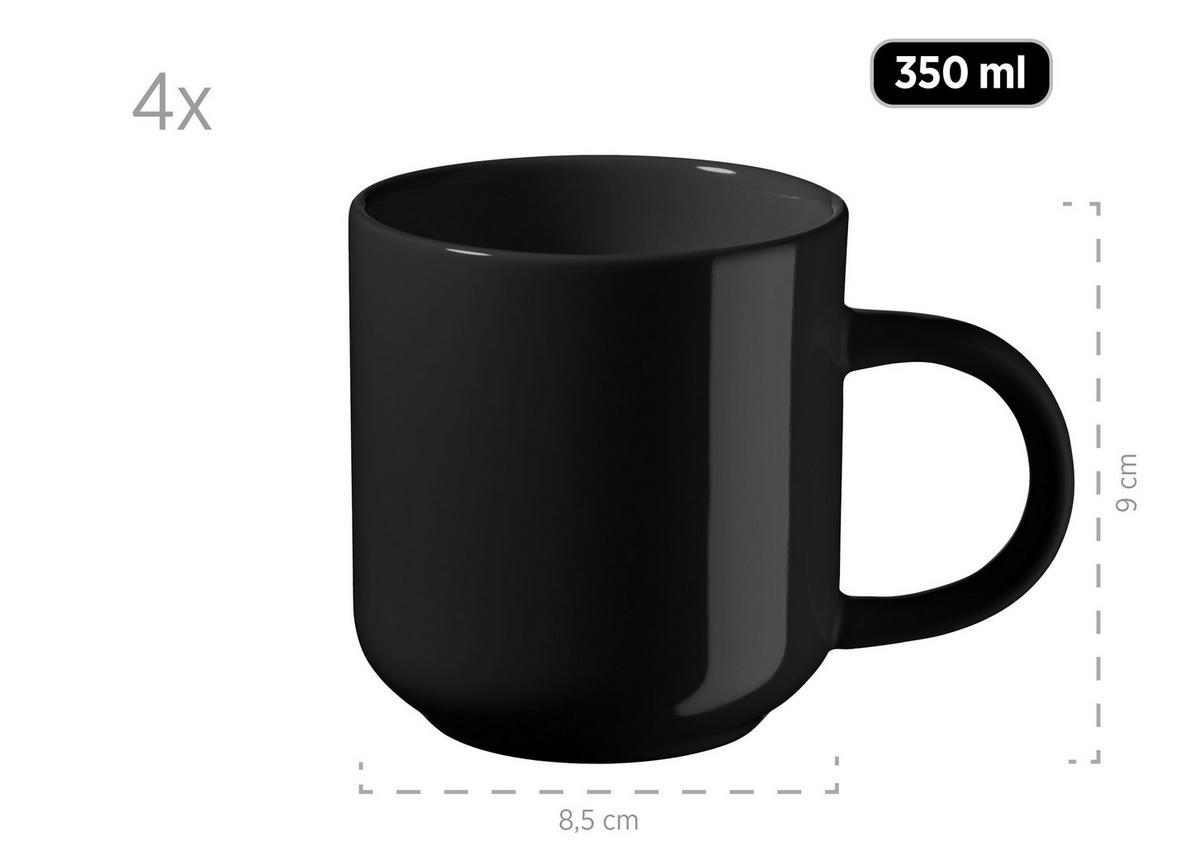 KOMBISERVICE 931961 SCHWARZ POSTSICHER - Schwarz, Basics, Keramik (32/31,5/30cm) - Mäser