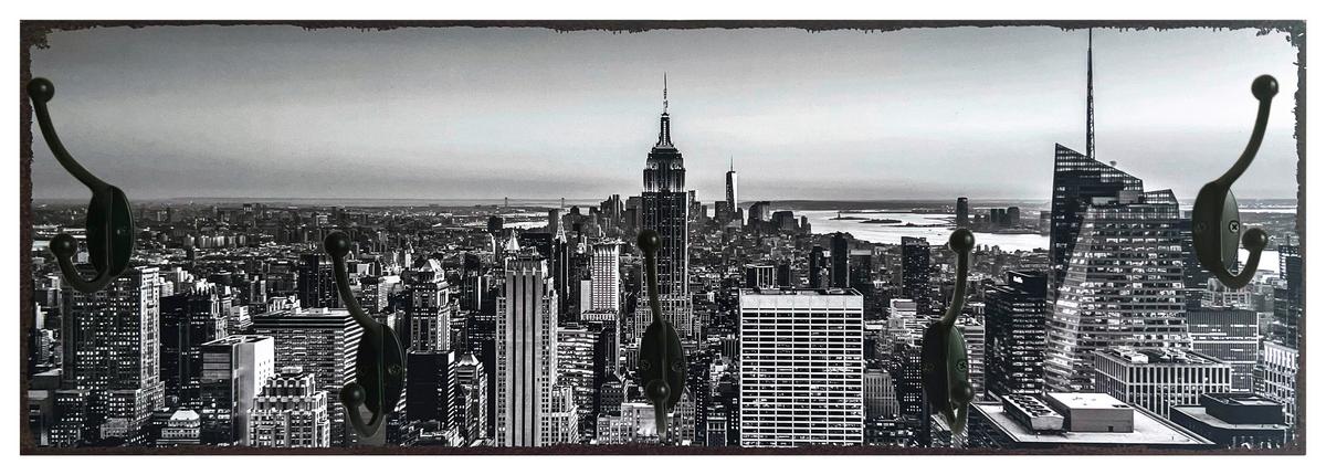 Stenski Obešalnik New York, Večbarvno - večbarvno, Moderno, kovina/leseni material (60/20/9,3cm) - Mömax