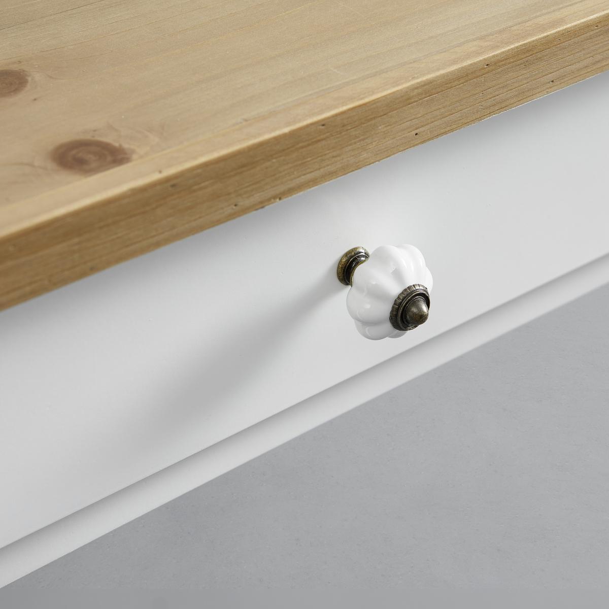 Esstisch Camden in Holz Kiefer massiv ca. 80x86 cm - Weiß/Kieferfarben, Design, Holz (80/79/86cm) - Bessagi Home