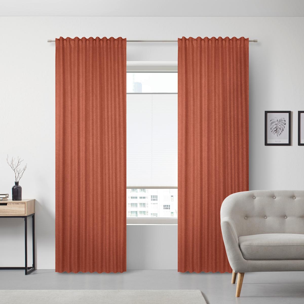 KONČANA ZAVESA ULRICH - opečnato rjava, tekstil (135/245cm) - Modern Living