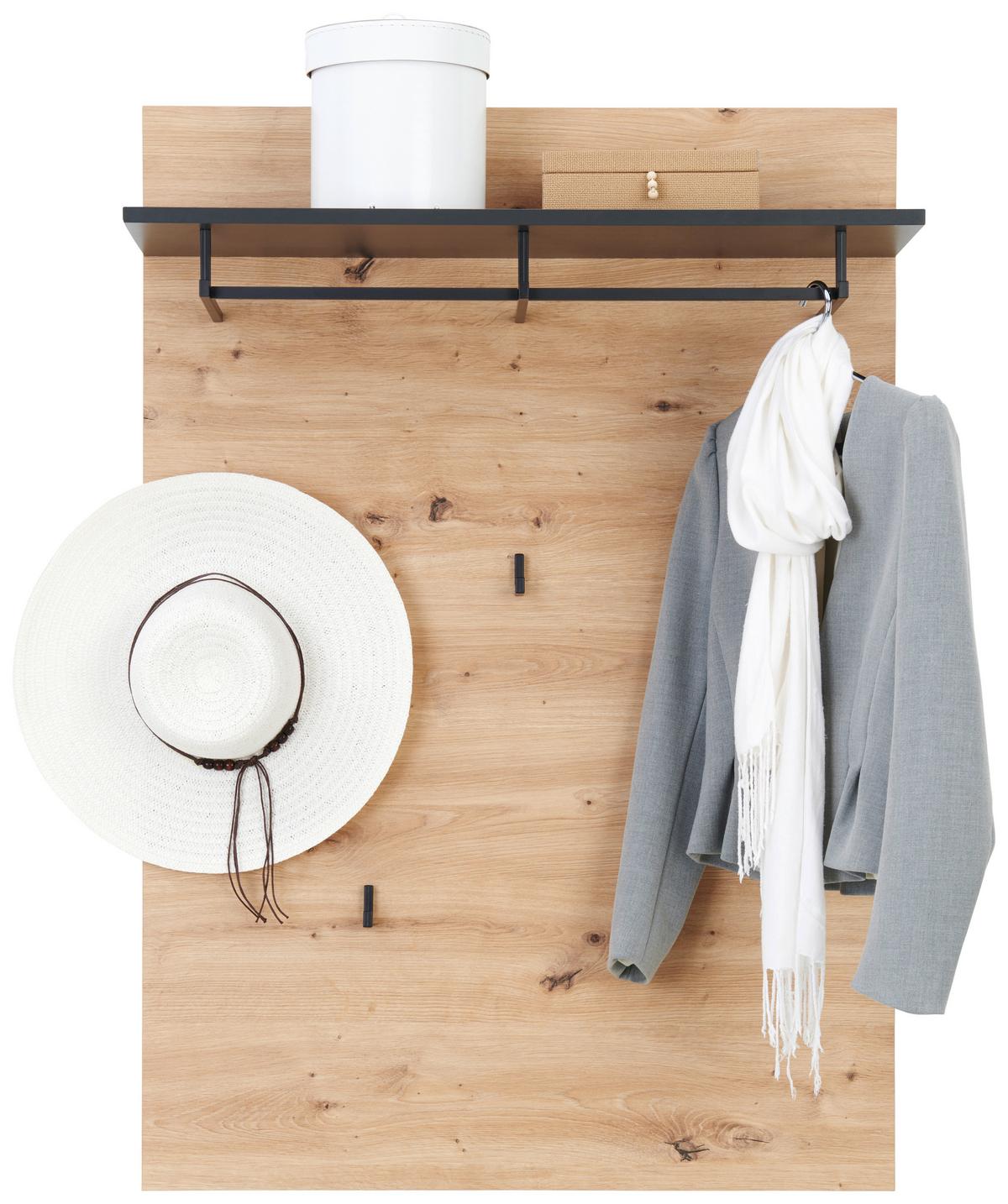 PANEL DO PRZEDPOKOJU LINE - antracytowy/dąb artisan, Modern, materiał drewnopochodny (80/115/27cm) - Carryhome