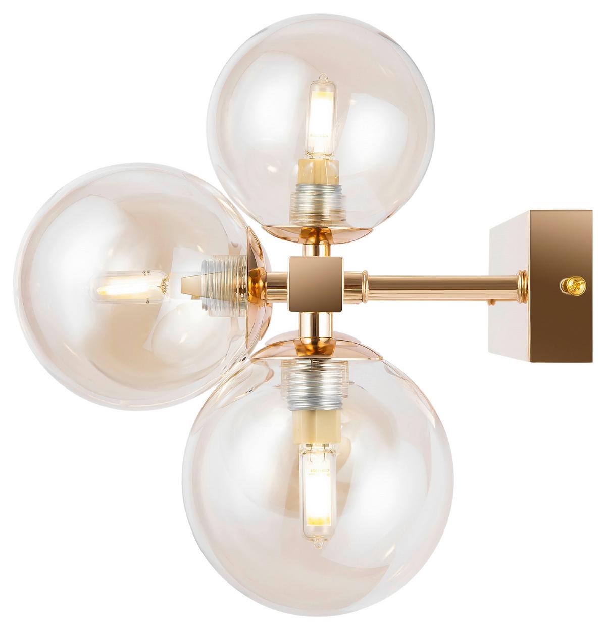 WANDLEUCHTE DALLAS - Goldfarben, Trend, Glas/Metall (23/24/38cm) - MAYTONI