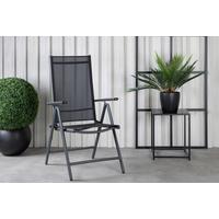 Gartenstuhl 2er-Set Break ca. 55x108 cm Schwarz - Schwarz, KONVENTIONELL, Kunststoff/Textil (55/108/62cm) - Gardenson